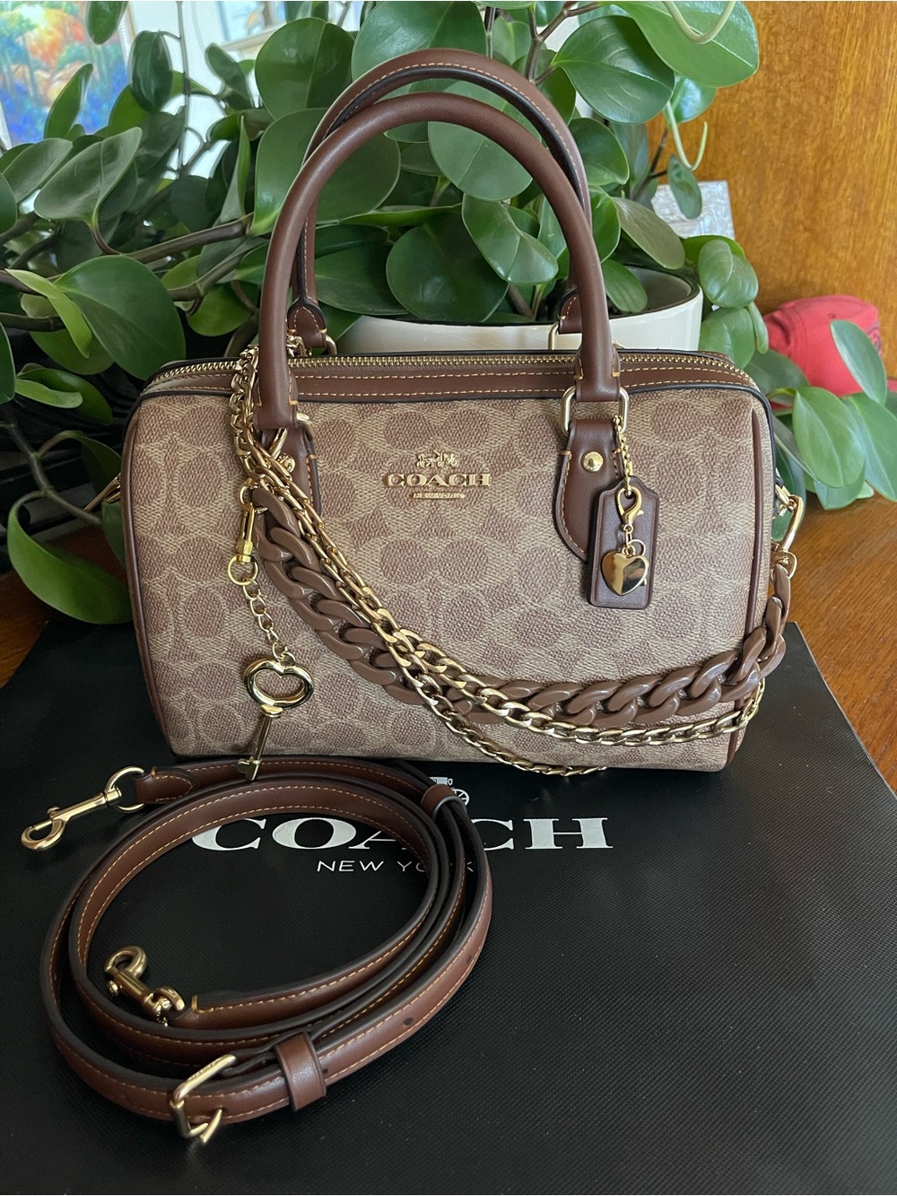 Coach Rowan Satchel with NWT Matching Wallet - Picture 4 of 12